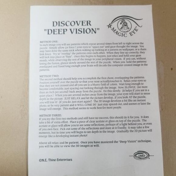 Vintage 90s 1994 Magic Eye 3-D Illusions 550 Piece Jigsaw Puzzle Ceaco no 2200-8 - Picture 8 of 11